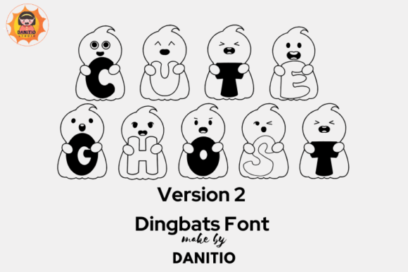 Cute Ghost Version 2: A Playful Dingbats Font for Halloween Designs
